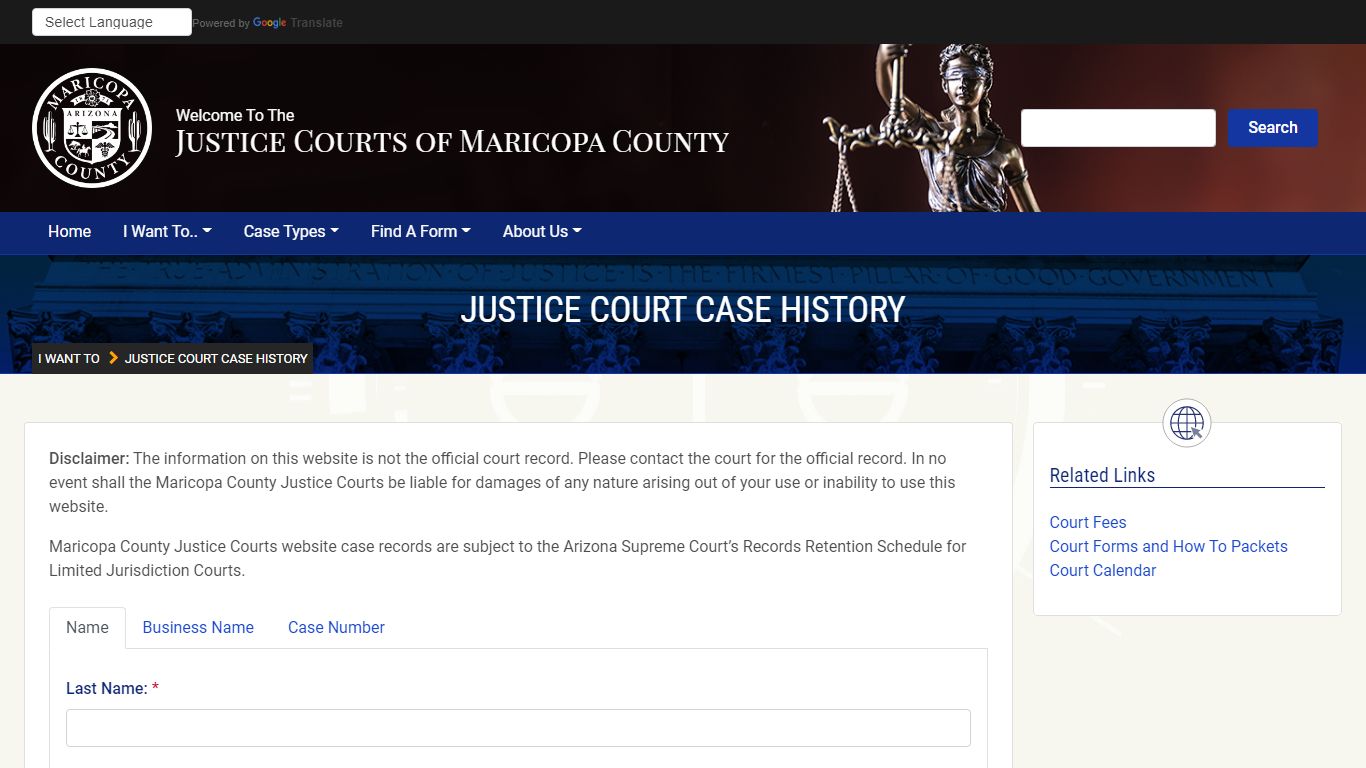 Case Search - Justice Courts Maricopa County